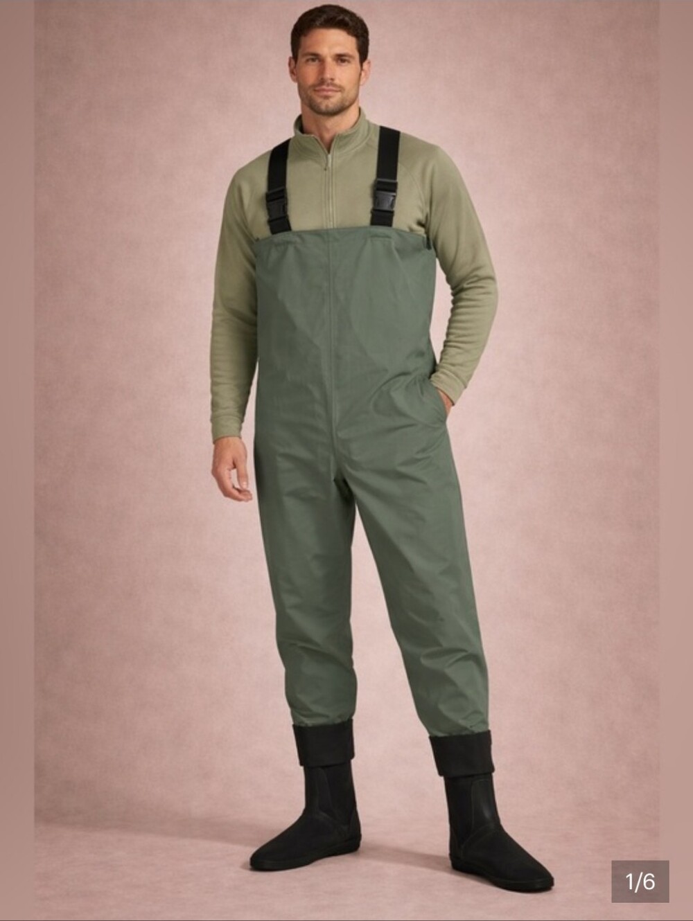 Cabela's Chest Waders Stocking Foot Dry Plus G-II in Sage Green size Large